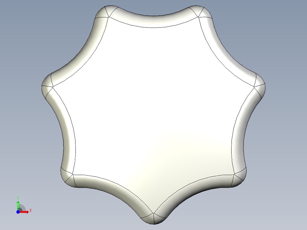 星型把手(塑膠)1081,1082,1083,1084-3D多系列多零件图纸模型前视图
