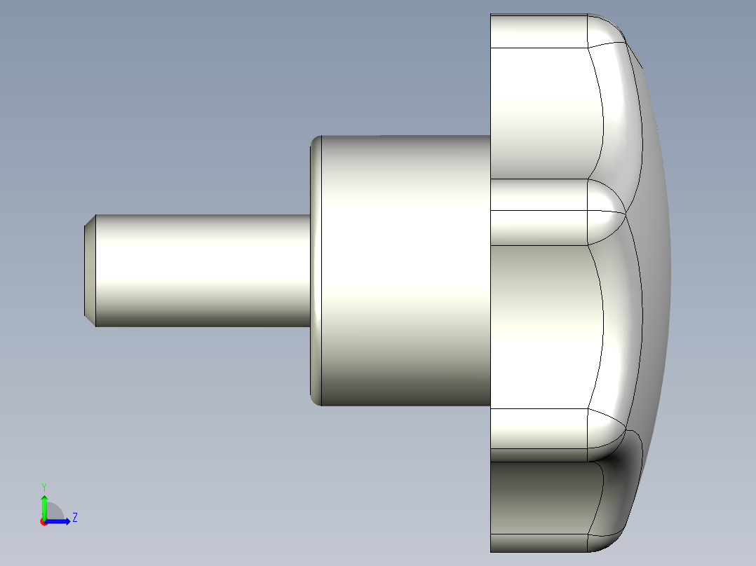 星型把手(塑膠)1081,1082,1083,1084-3D多系列多零件图纸模型左视图