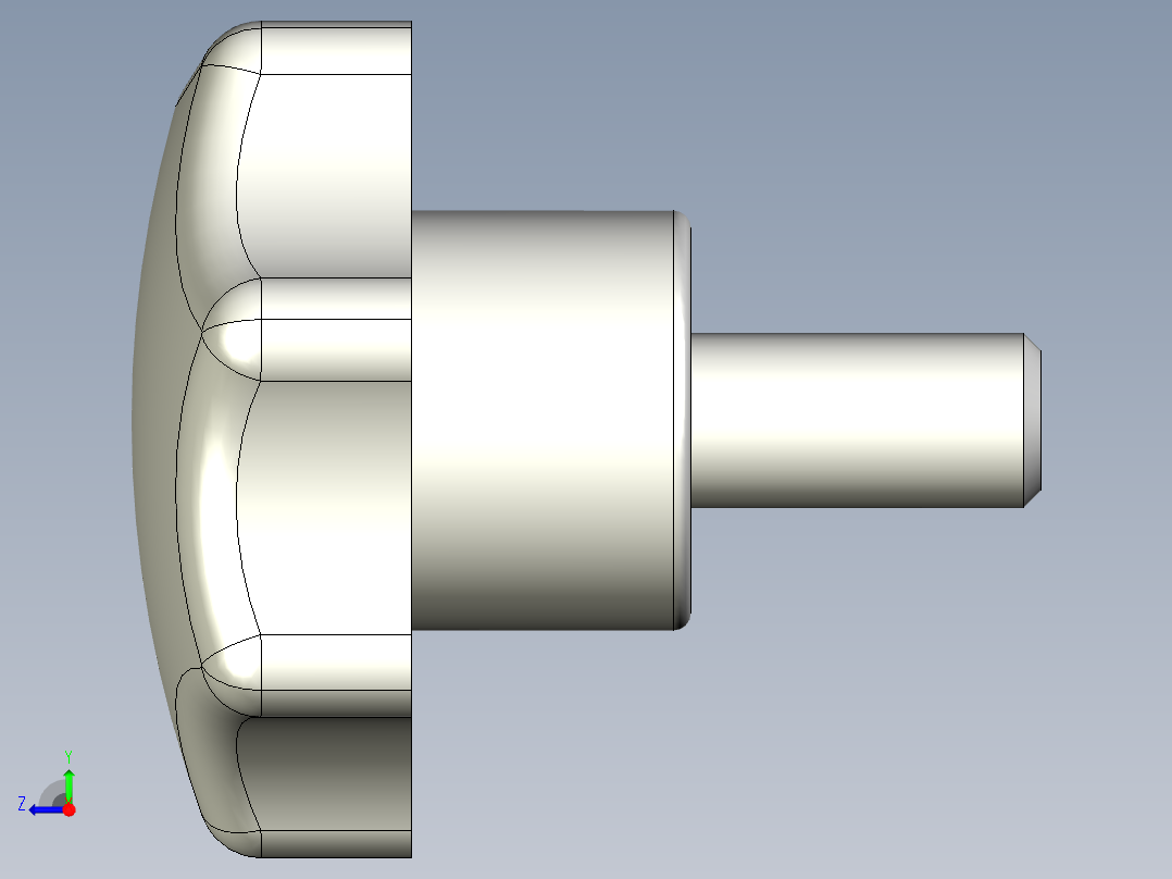 星型把手(塑膠)1081,1082,1083,1084-3D多系列多零件图纸模型右视图