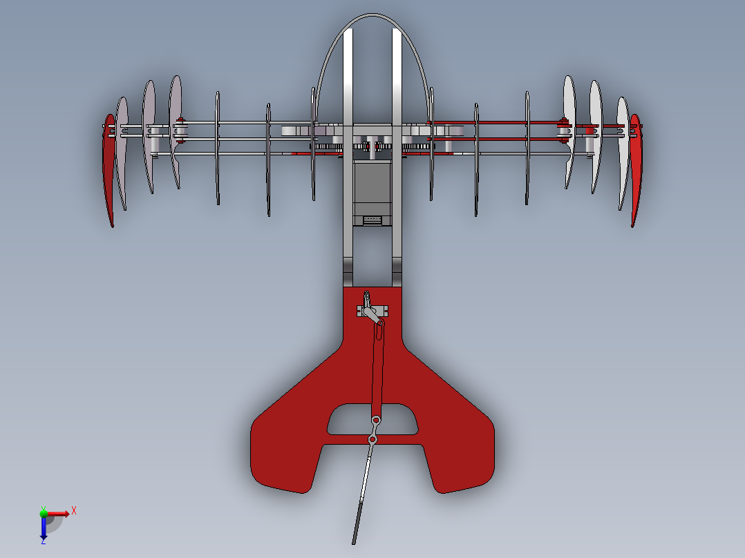 仿生扑翼飞行器三维SW模型=1144225==200俯视图