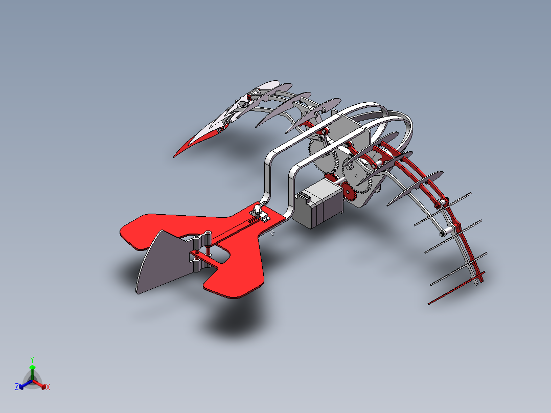 仿生扑翼飞行器三维SW模型=1144225==200正等轴测图
