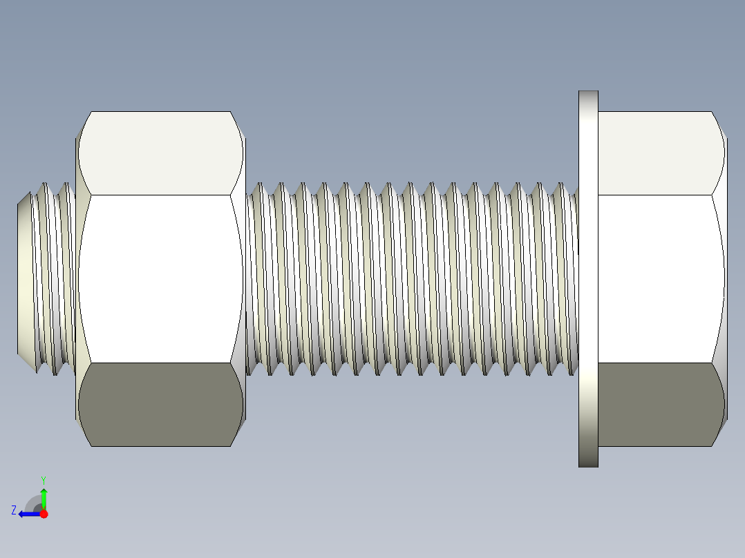 螺栓和六角螺母-1 12 - 6 UNC右视图