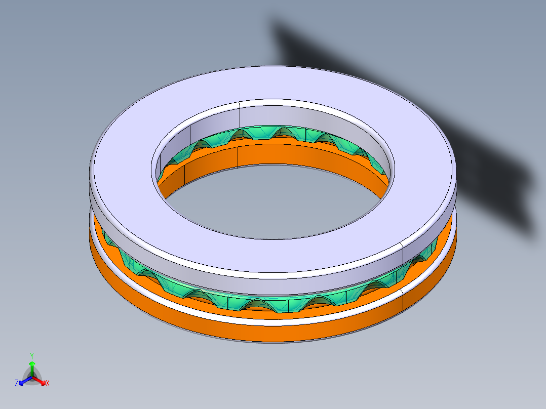 平面推力球轴承51106正等轴测图
