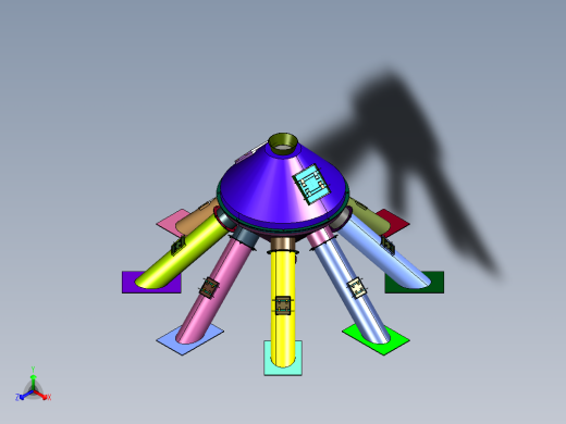 管道电动旋转式分配器正等轴测缩略图