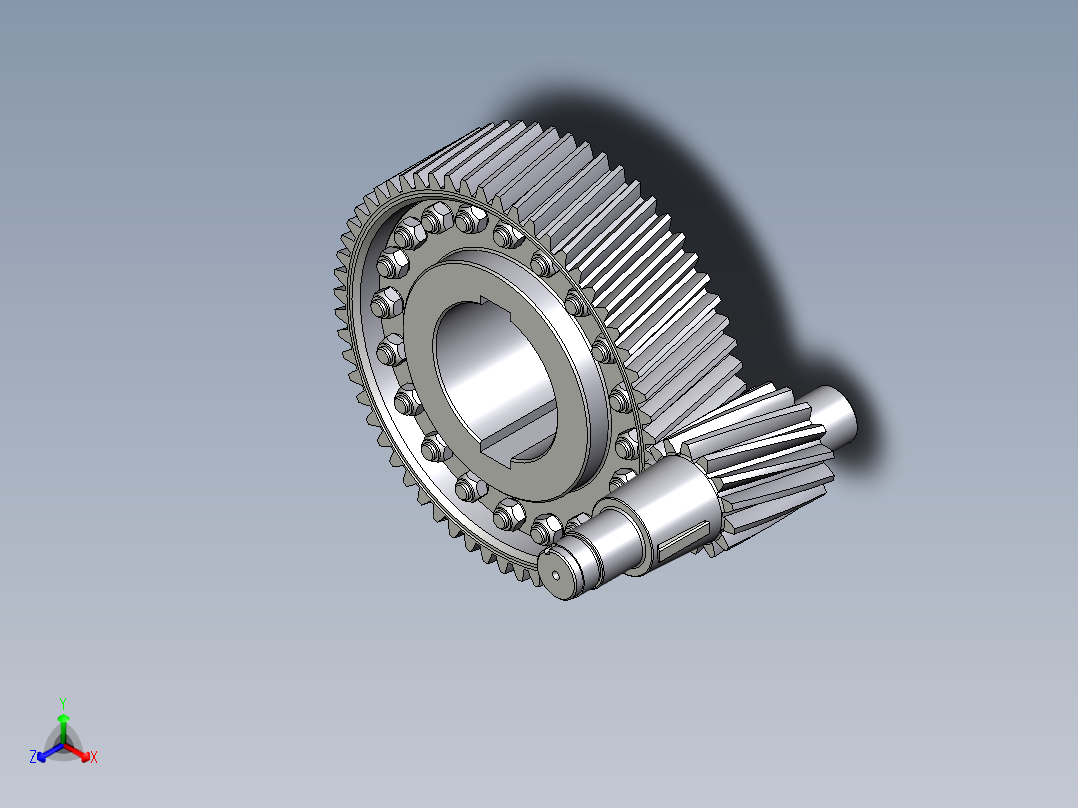 齿轮啮合 (114)正等轴测图