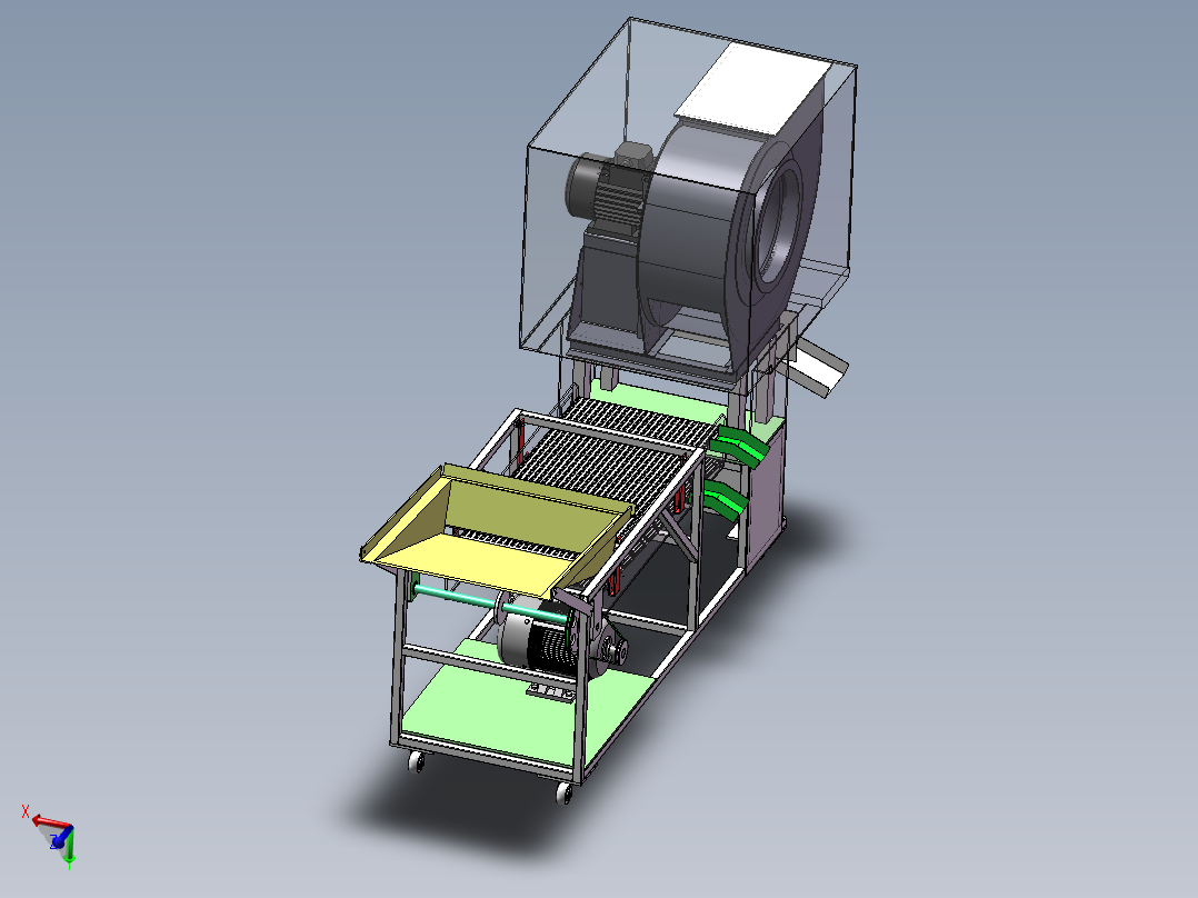 Q231-往复式振动筛设计【三维SolidWorks】主视图