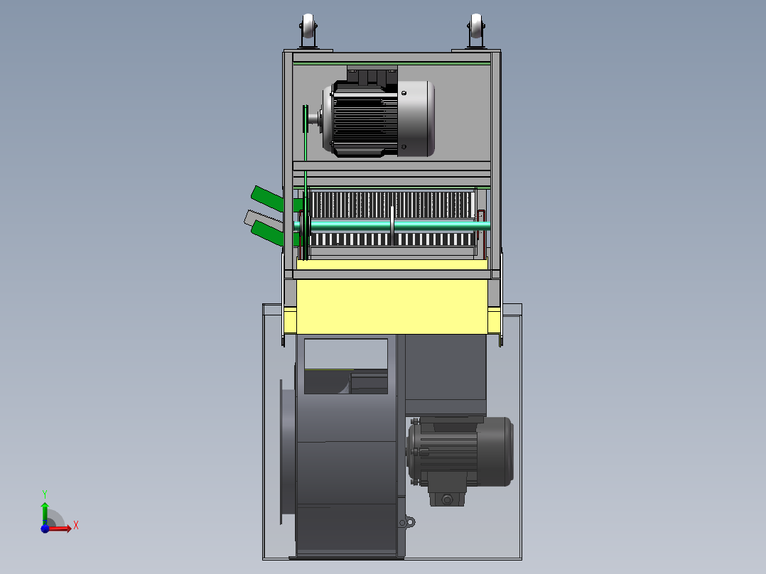 Q231-往复式振动筛设计【三维SolidWorks】前视图