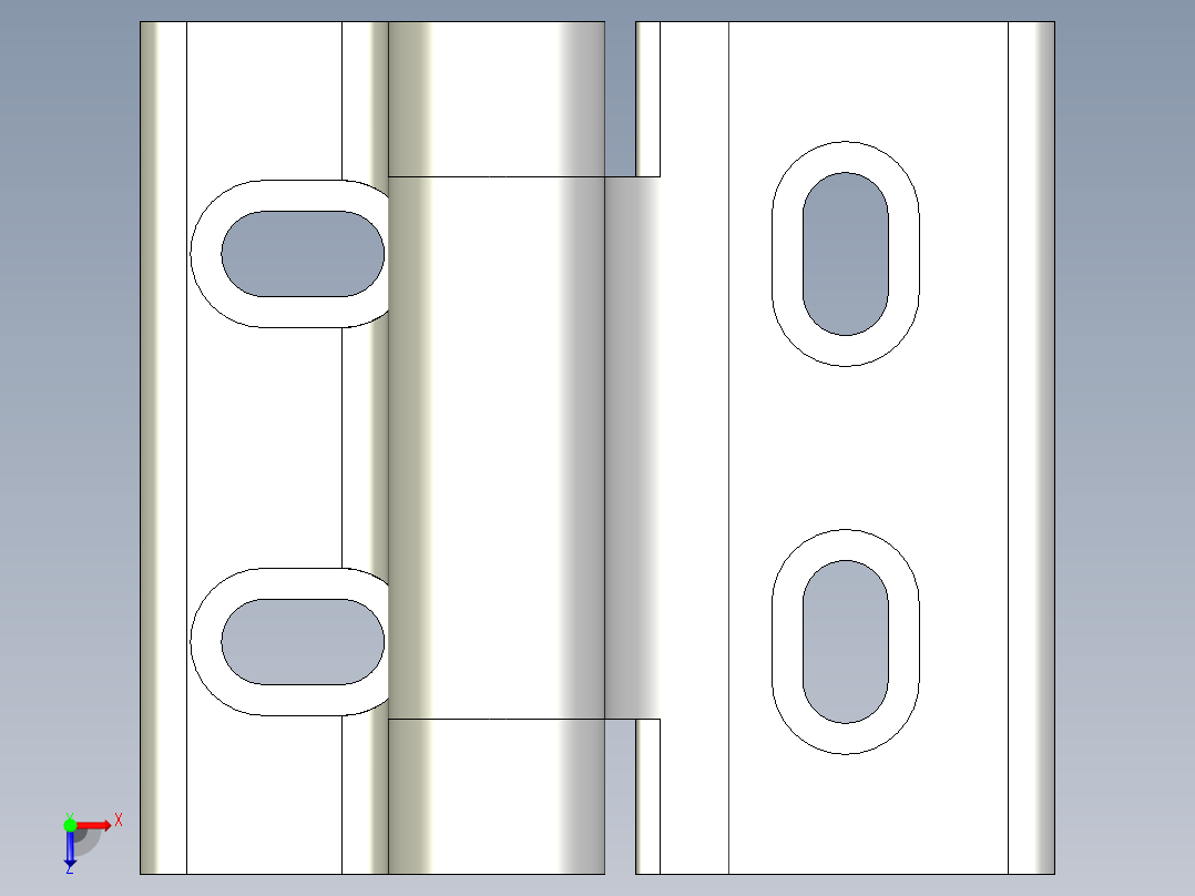 鋅合金鉸鏈CMZ-3D多系列多零件图纸模型俯视图