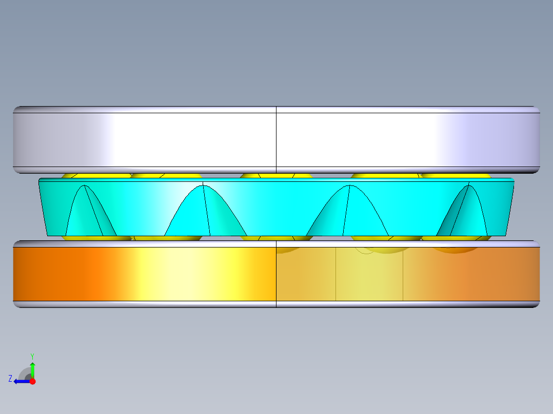 平面推力球轴承51304右视图