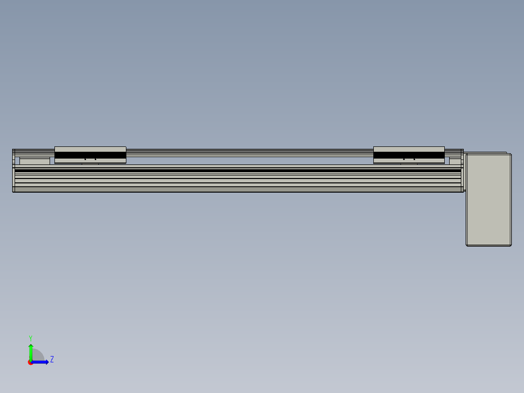 直线模组LHB17-L40-S650-LD设计图纸左视图