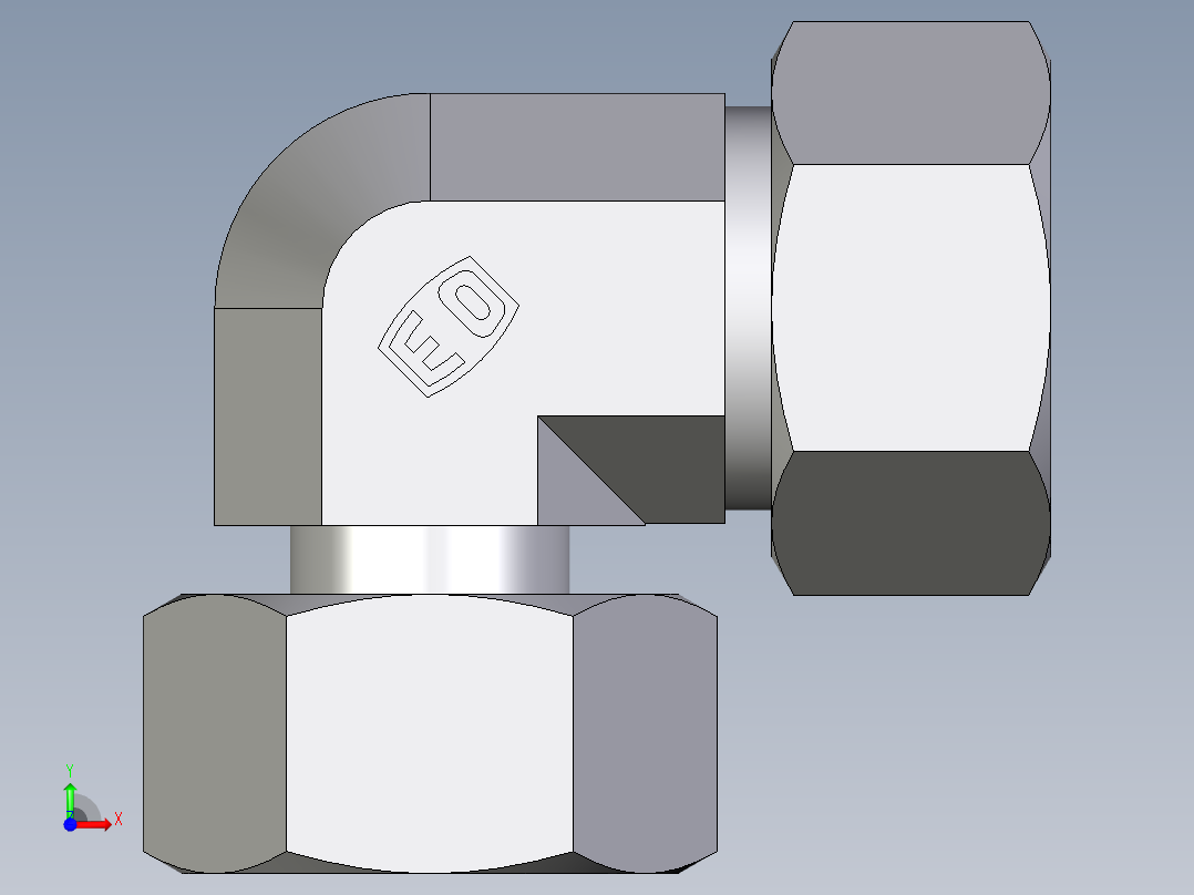 卡套式工业通用硬管接头EO_Standpipe_elbow_EVW18LCF前视图