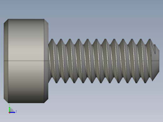 M2-M2 x 0.4mm Thread 5mm LONG SOCKET HEAD CAP SCREW.STEP左视缩略图