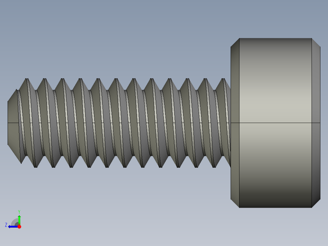 M2-M2 x 0.4mm Thread 5mm LONG SOCKET HEAD CAP SCREW.STEP右视图