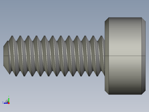 M2-M2 x 0.4mm Thread 5mm LONG SOCKET HEAD CAP SCREW.STEP右视缩略图