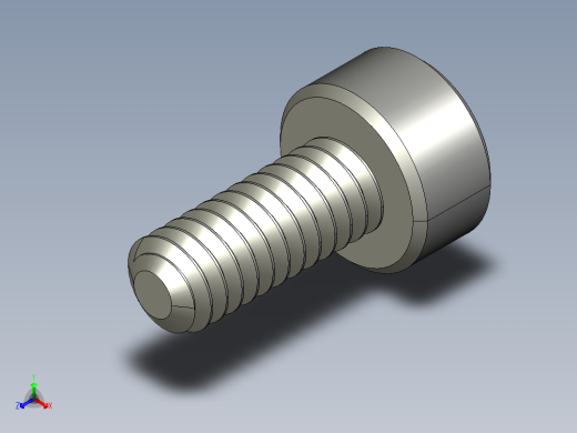M2-M2 x 0.4mm Thread 5mm LONG SOCKET HEAD CAP SCREW.STEP正等轴测缩略图