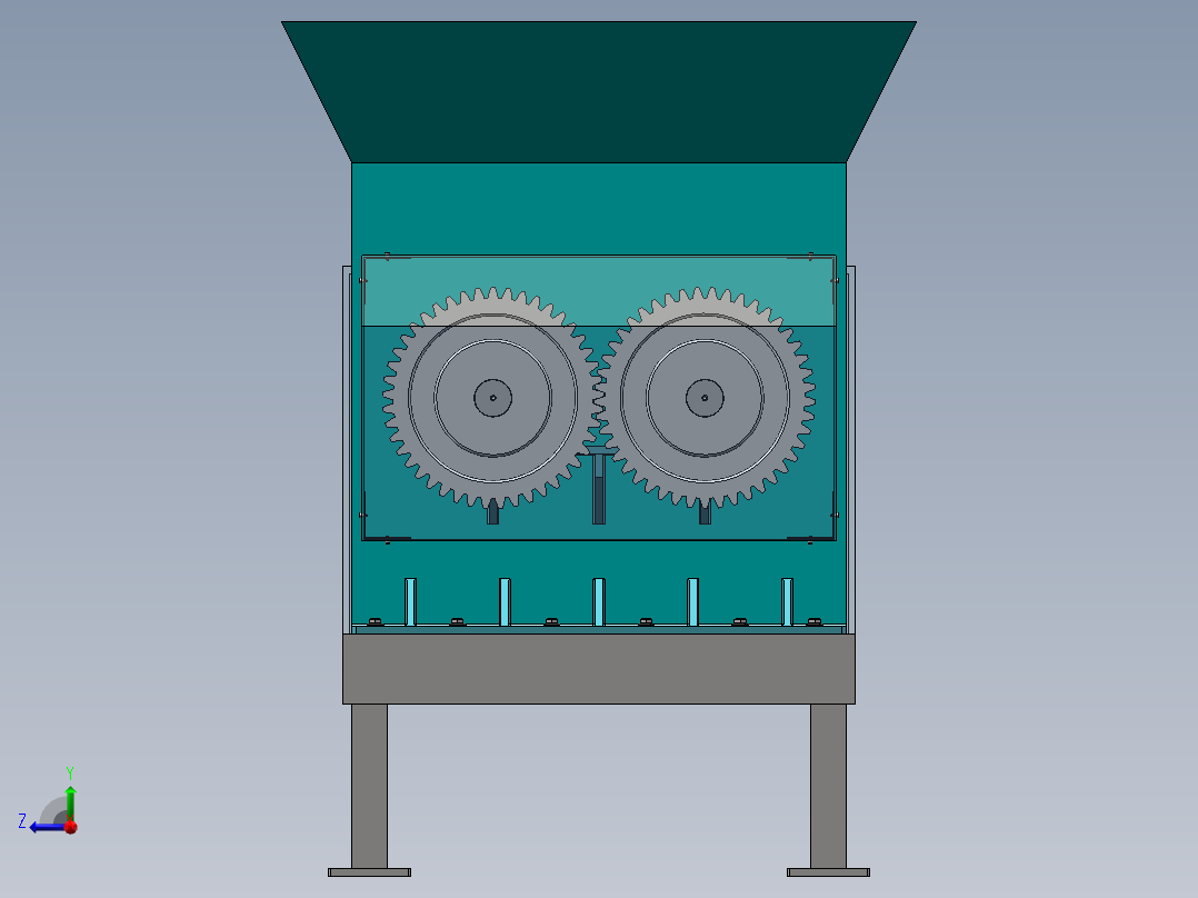 齿辊式破碎机右视图