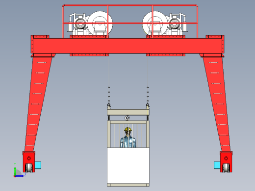 竖井起重机龙门吊左视缩略图