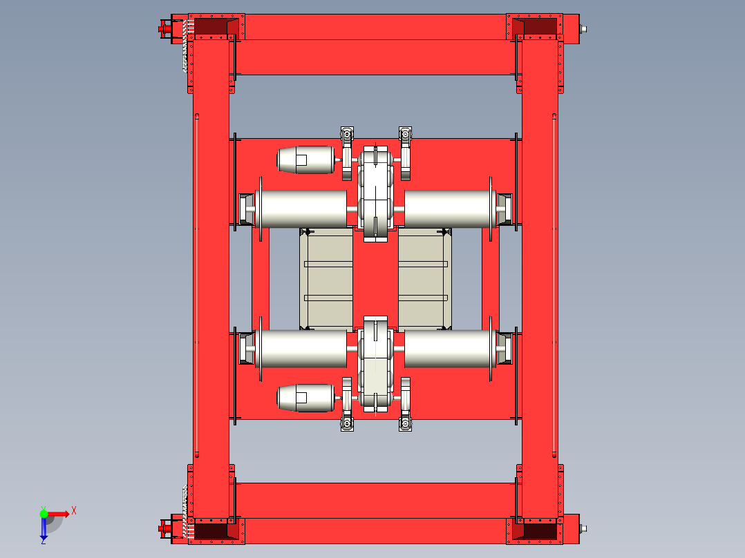竖井起重机龙门吊俯视图