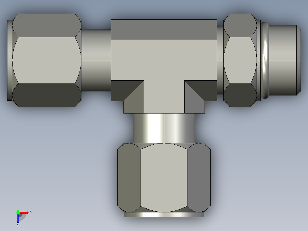 卡套式工业通用硬管接头10_r5bu-s俯视图
