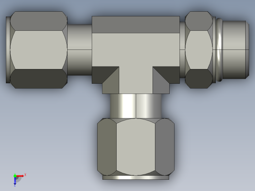 卡套式工业通用硬管接头10_r5bu-s俯视缩略图