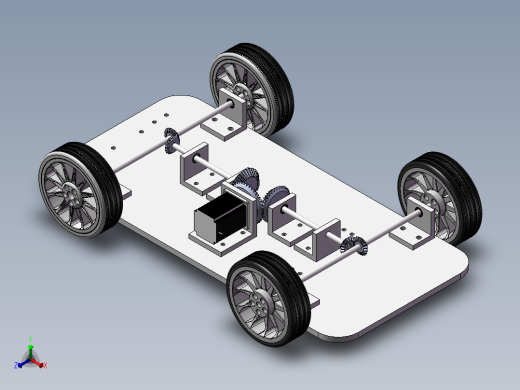 四轮小车底盘三维模型1290576