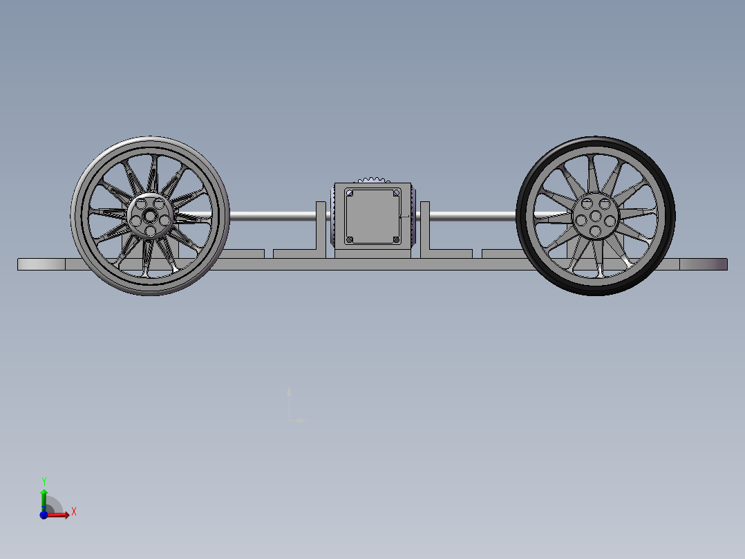 四轮小车底盘三维模型1290576前视图