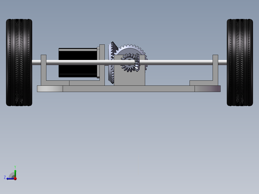 四轮小车底盘三维模型1290576右视图