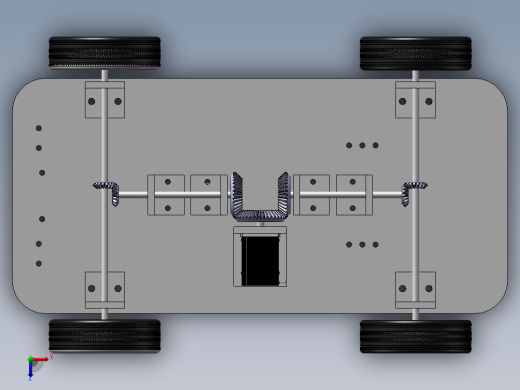 四轮小车底盘三维模型1290576俯视缩略图