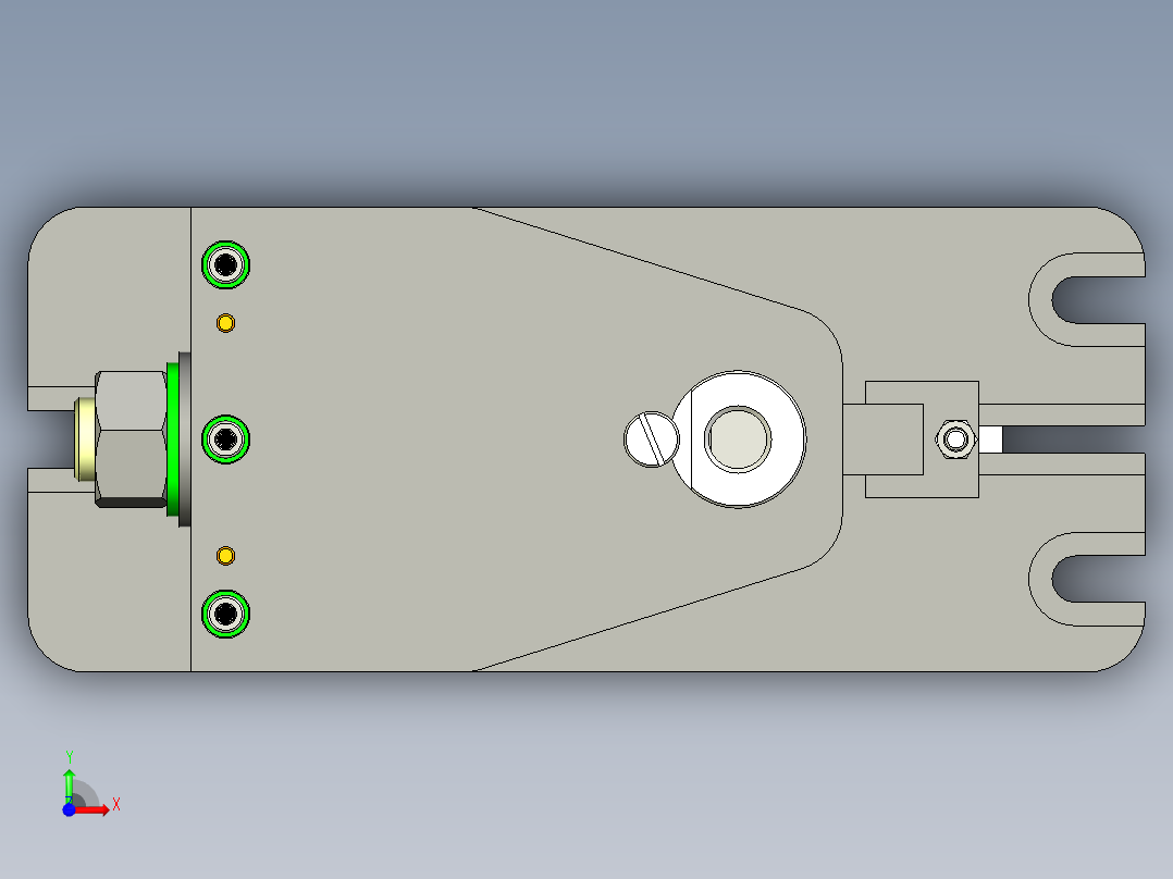万向节滑动叉钻床夹具前视图