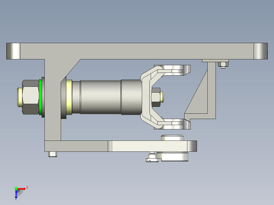 万向节滑动叉钻床夹具俯视图