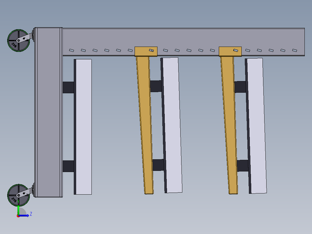 货架、可移动小型超市货架左视图