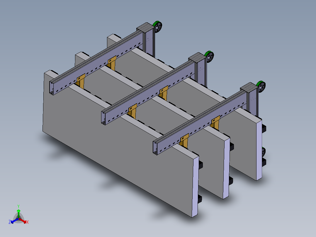 货架、可移动小型超市货架正等轴测图