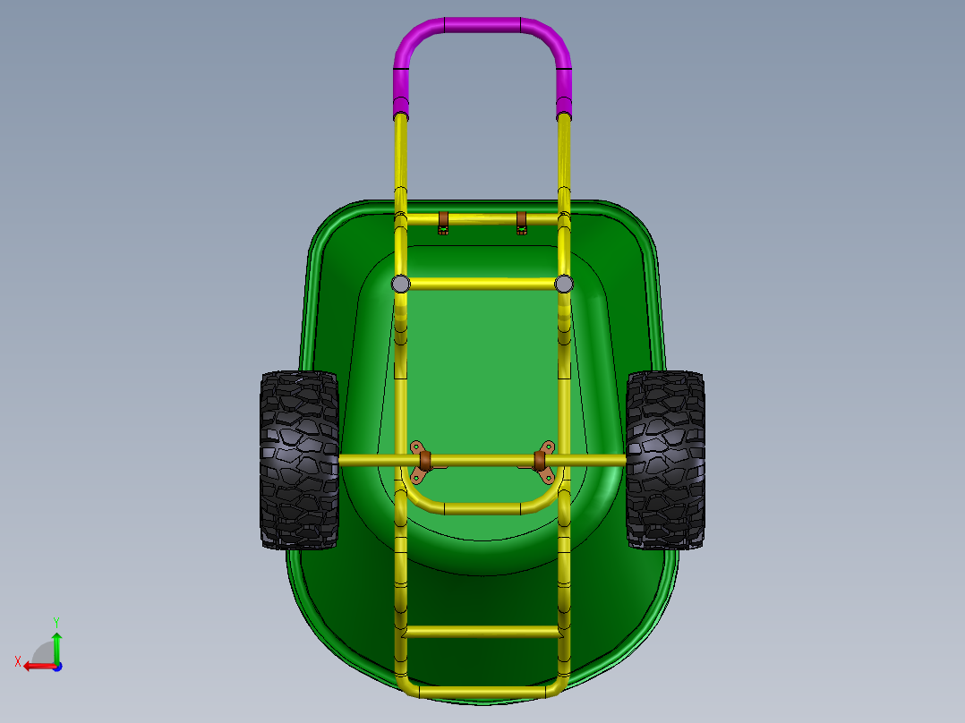 地形手推车后视图