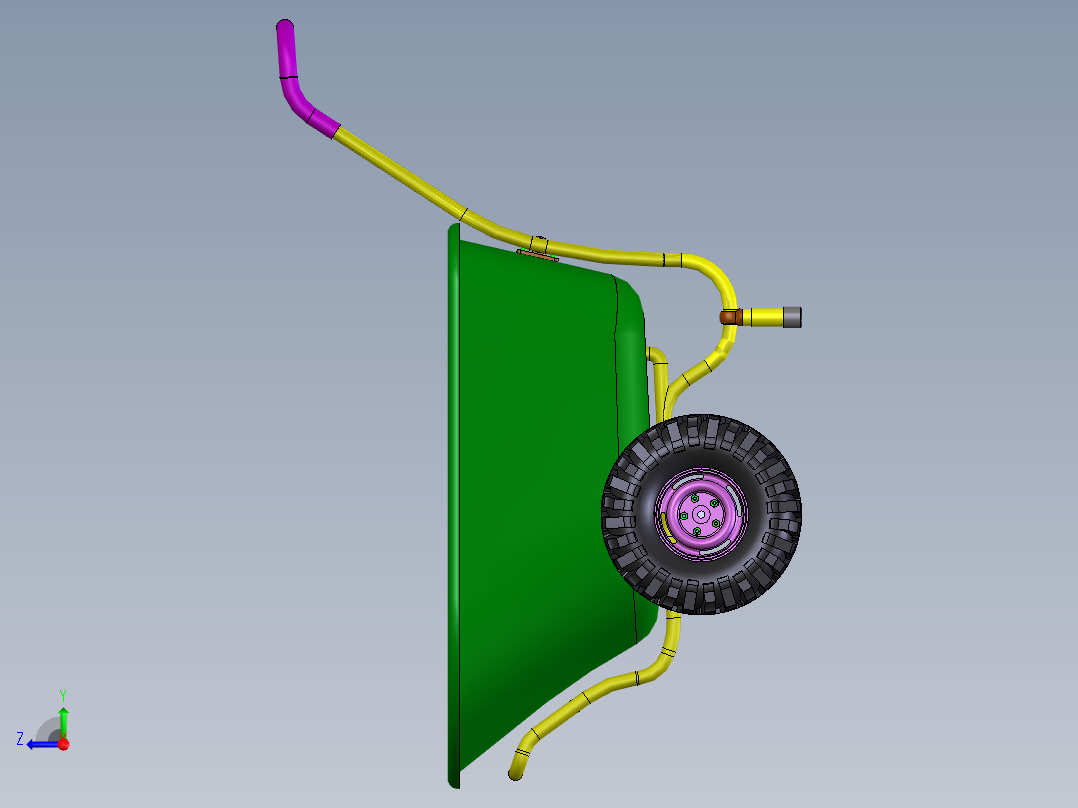 地形手推车右视图
