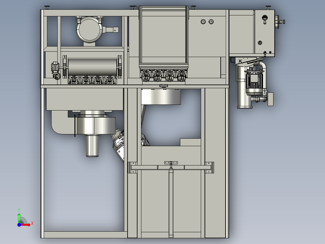 阀体超声波清洗+烘干装置前视图