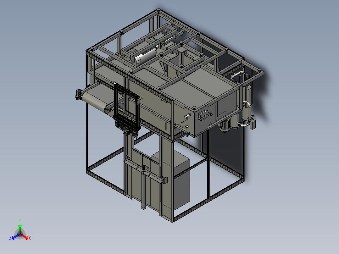 阀体超声波清洗+烘干装置正等轴测图