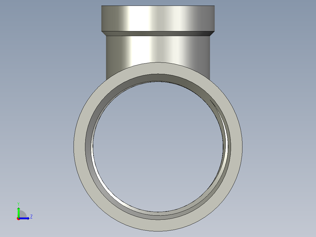 螺纹管三通-异径 DN25-DN15左视图