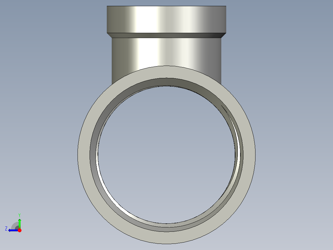 螺纹管三通-异径 DN25-DN15右视图