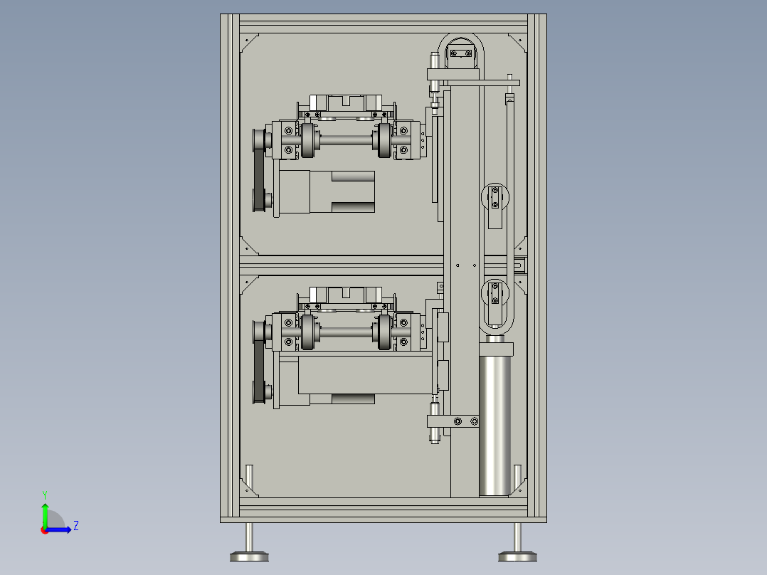 托盘运输的输送装置左视图
