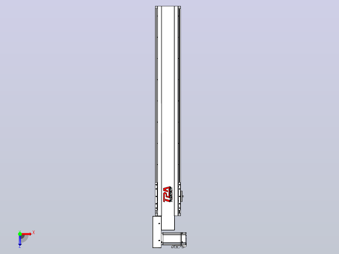 皮带直线轴半封闭可选导轨TPA-HNB-120D-110-L750-ML-Y-P40-N3俯视图