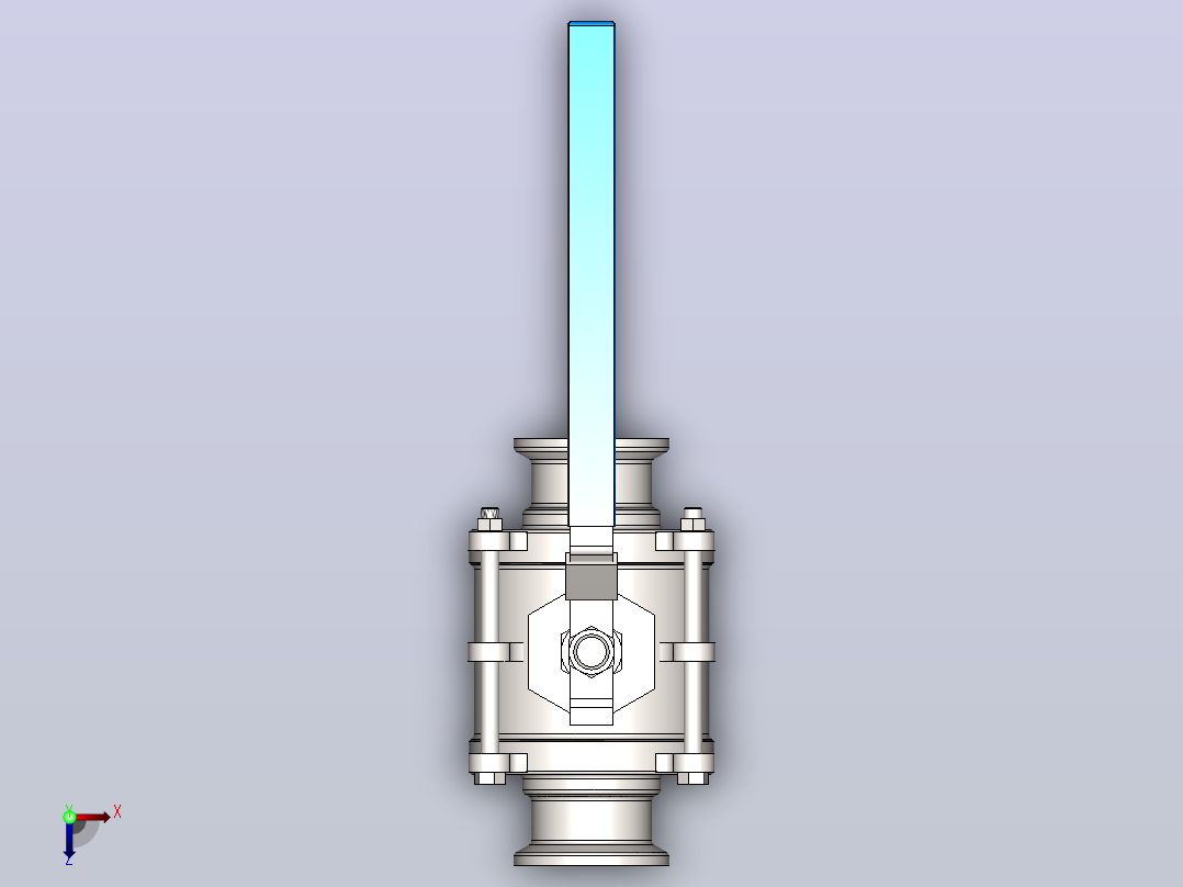 DQP-01手动卡式球阀[DQP-01-DN40]俯视图