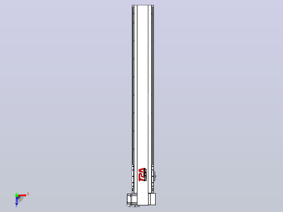 皮带直线轴半封闭可选导轨TPA-HNB-120D-110-L800-RP-C-P40-N3俯视图