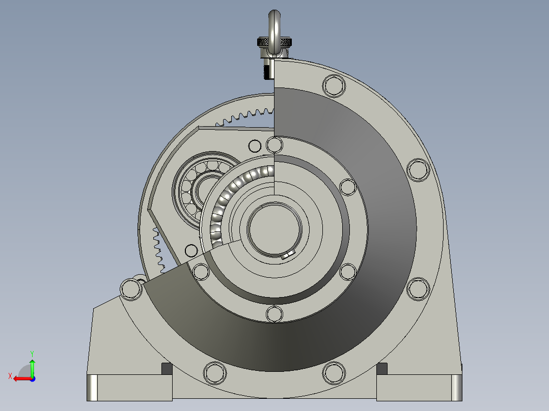 一款行星齿轮的SW3D模型后视图