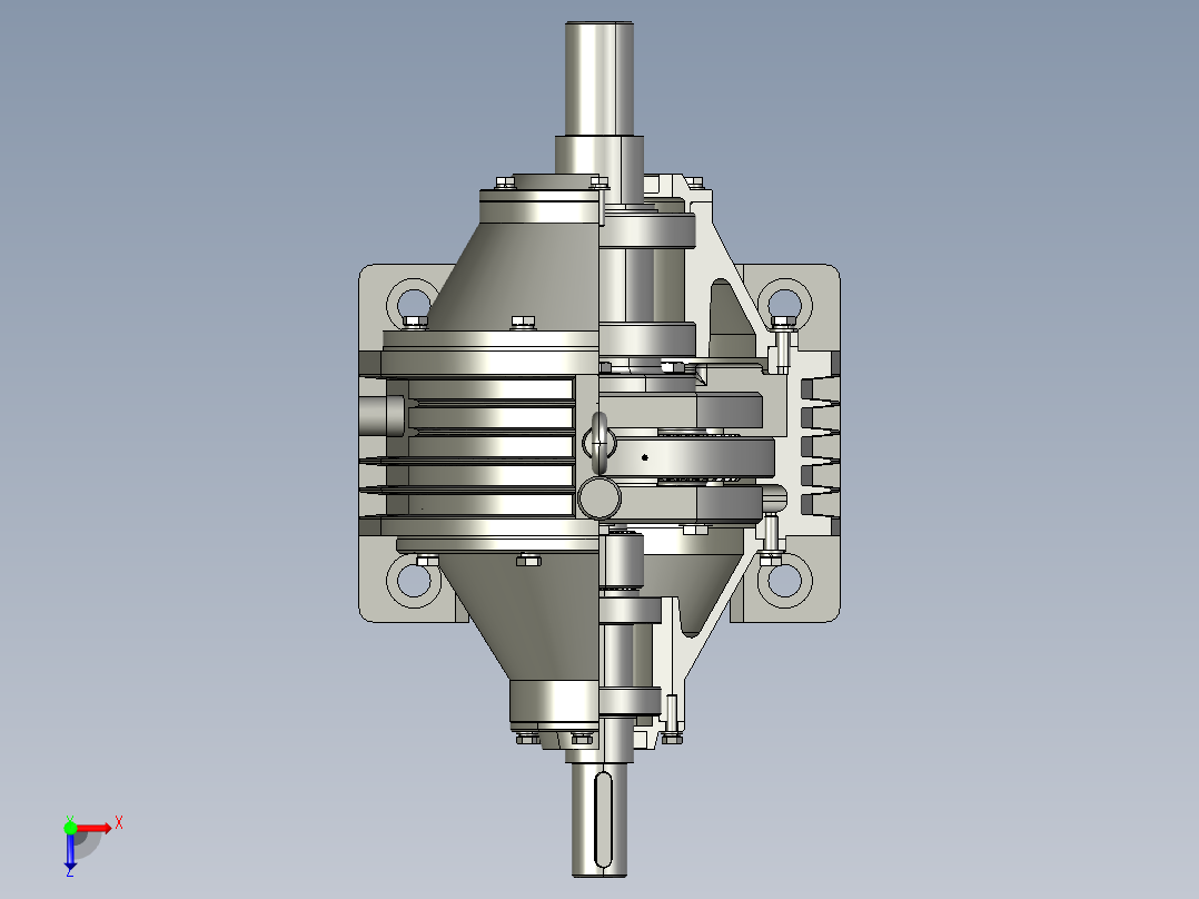 一款行星齿轮的SW3D模型俯视图