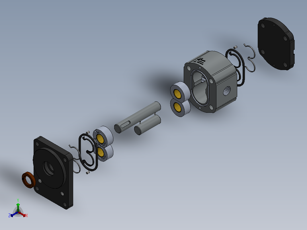 气动隔膜泵正等轴测图