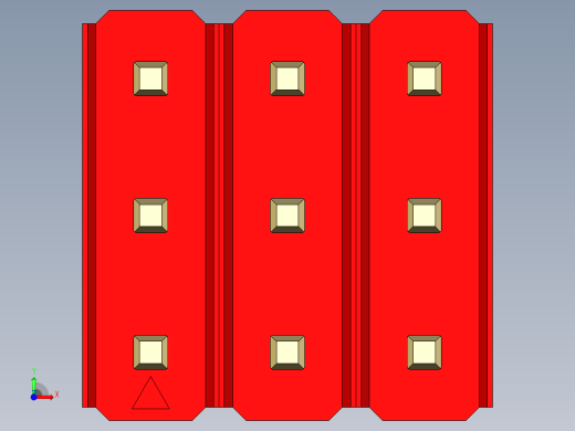 彩色公头100mil（2.54mm）系列-DS1021_red_3x03p_100mil_Type5_rev1.0前视缩略图