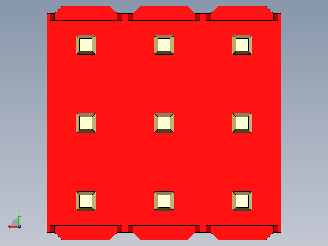 彩色公头100mil（2.54mm）系列-DS1021_red_3x03p_100mil_Type5_rev1.0后视图