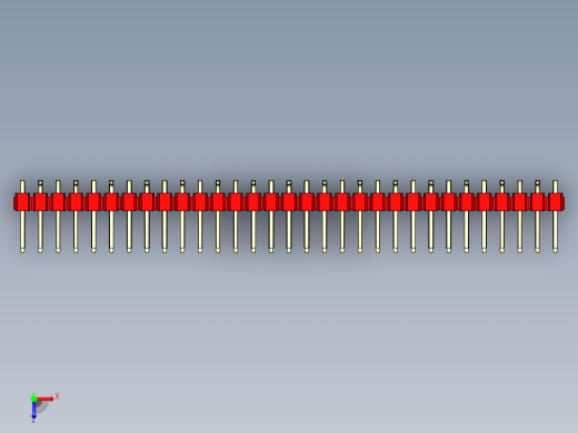 彩色公排针 100mil 2.54mm 系列-DS1022_red_31p_100mil_Type_SMT_R2_rev1.0俯视缩略图