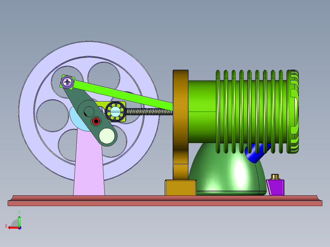 外燃机微型发电机引擎后视图