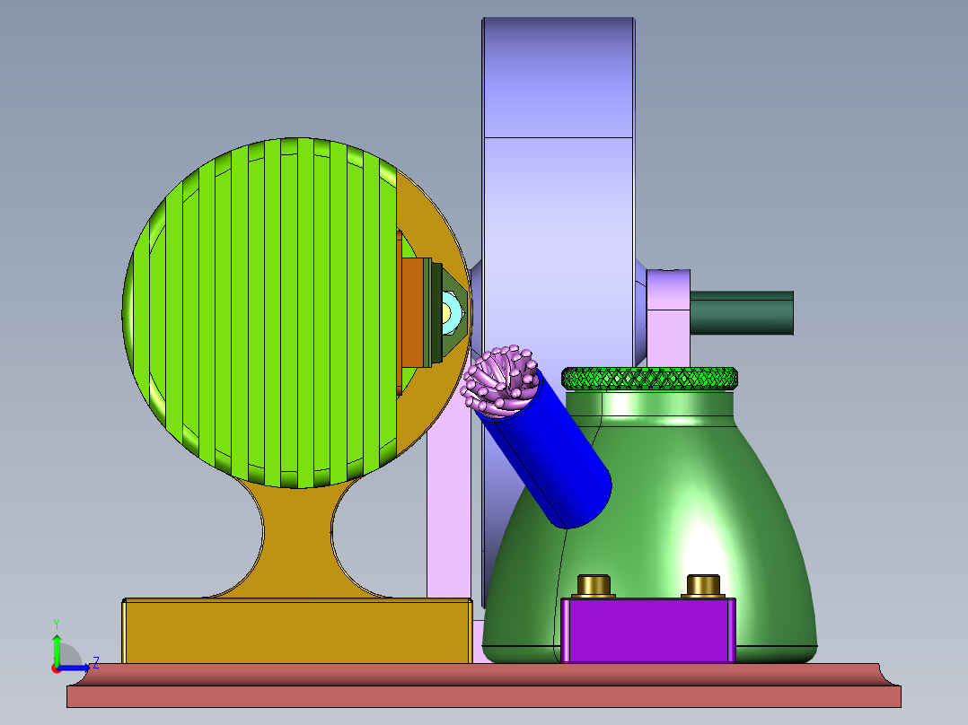外燃机微型发电机引擎左视图